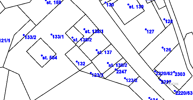 Parcela st. 137 v KÚ Lipnice nad Sázavou, Katastrální mapa