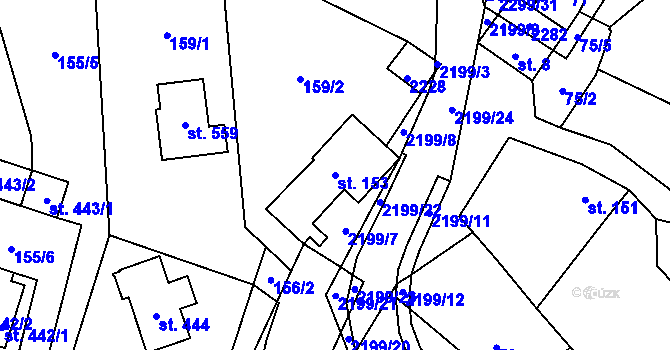 Parcela st. 153 v KÚ Lipnice nad Sázavou, Katastrální mapa
