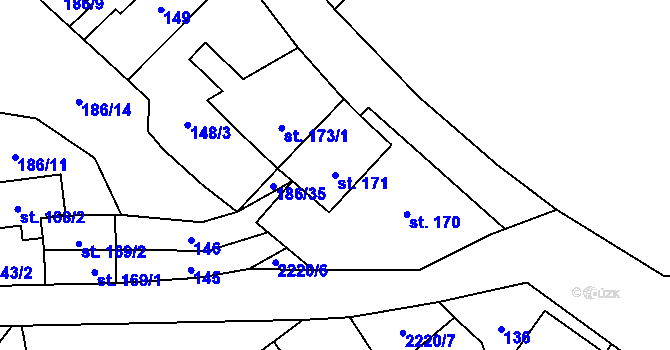 Parcela st. 171 v KÚ Lipnice nad Sázavou, Katastrální mapa