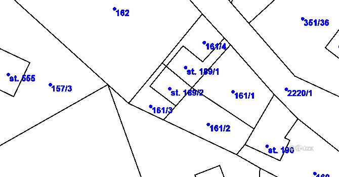 Parcela st. 189/2 v KÚ Lipnice nad Sázavou, Katastrální mapa