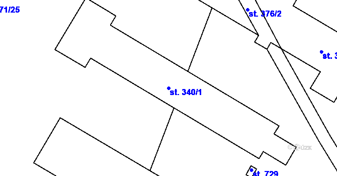 Parcela st. 340/1 v KÚ Lipnice nad Sázavou, Katastrální mapa