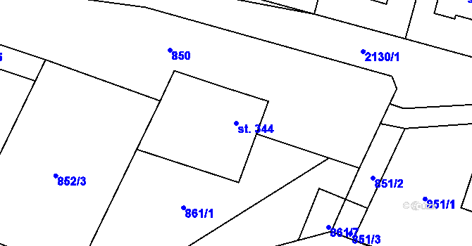 Parcela st. 344 v KÚ Lipnice nad Sázavou, Katastrální mapa