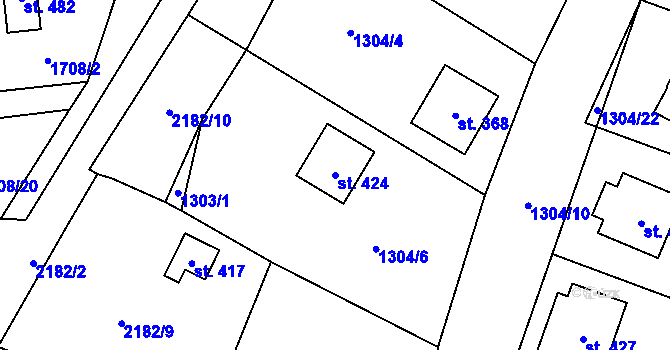 Parcela st. 424 v KÚ Lipnice nad Sázavou, Katastrální mapa
