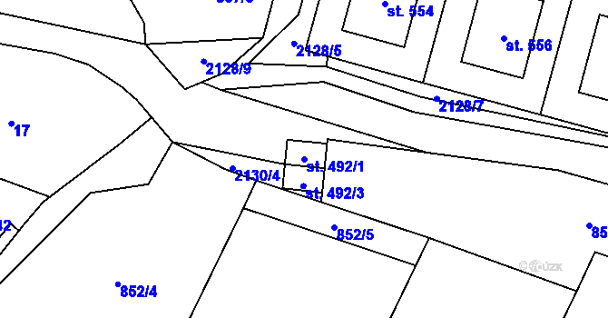 Parcela st. 492/1 v KÚ Lipnice nad Sázavou, Katastrální mapa