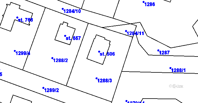 Parcela st. 506 v KÚ Lipnice nad Sázavou, Katastrální mapa