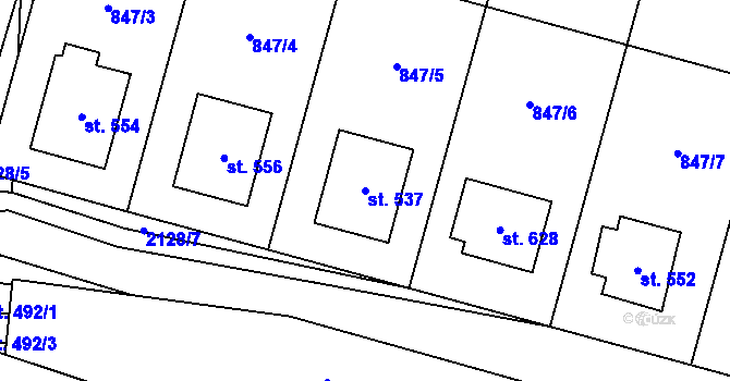 Parcela st. 537 v KÚ Lipnice nad Sázavou, Katastrální mapa