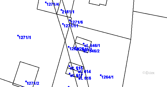 Parcela st. 546/1 v KÚ Lipnice nad Sázavou, Katastrální mapa