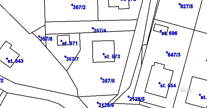 Parcela st. 573 v KÚ Lipnice nad Sázavou, Katastrální mapa