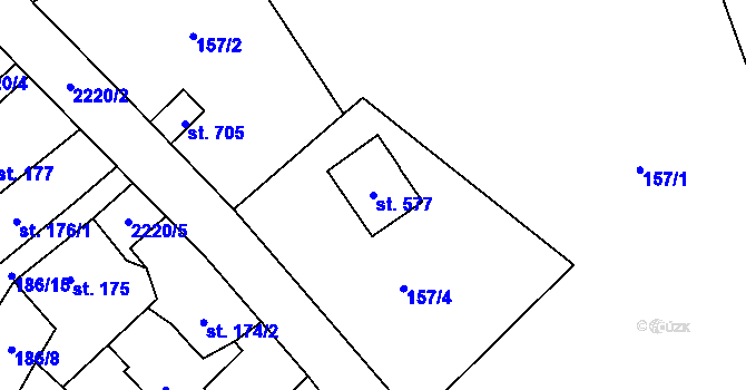 Parcela st. 577 v KÚ Lipnice nad Sázavou, Katastrální mapa