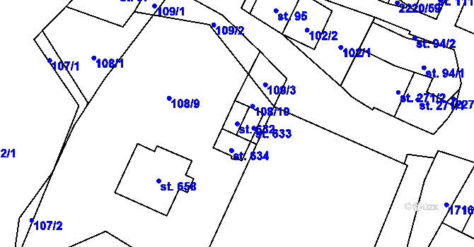 Parcela st. 632 v KÚ Lipnice nad Sázavou, Katastrální mapa