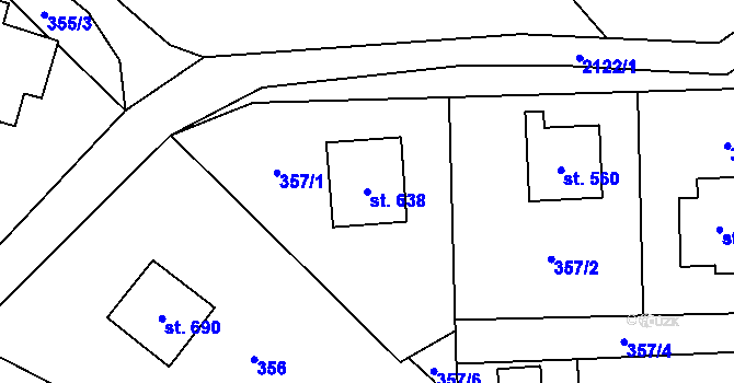 Parcela st. 638 v KÚ Lipnice nad Sázavou, Katastrální mapa