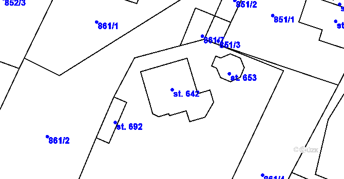 Parcela st. 642 v KÚ Lipnice nad Sázavou, Katastrální mapa