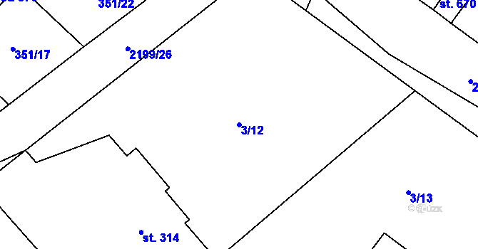 Parcela st. 3/12 v KÚ Lipnice nad Sázavou, Katastrální mapa