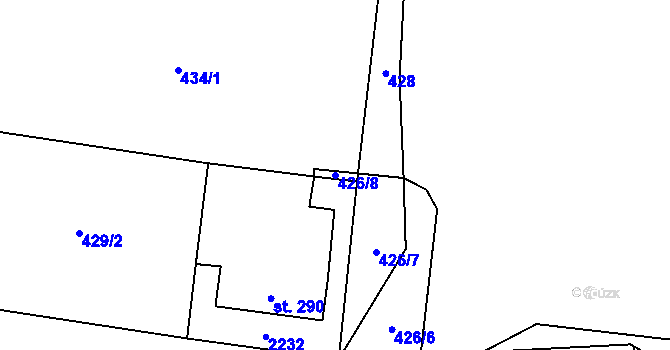 Parcela st. 426/8 v KÚ Lipnice nad Sázavou, Katastrální mapa