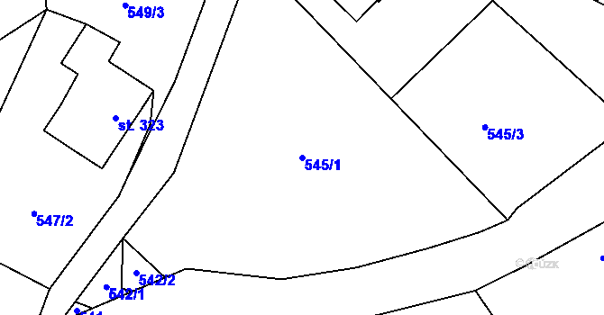 Parcela st. 545/1 v KÚ Lipnice nad Sázavou, Katastrální mapa