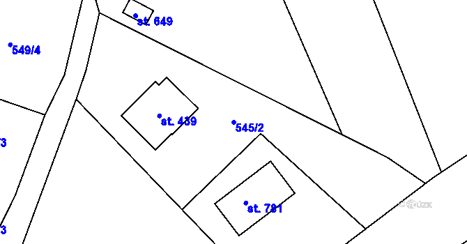 Parcela st. 545/2 v KÚ Lipnice nad Sázavou, Katastrální mapa