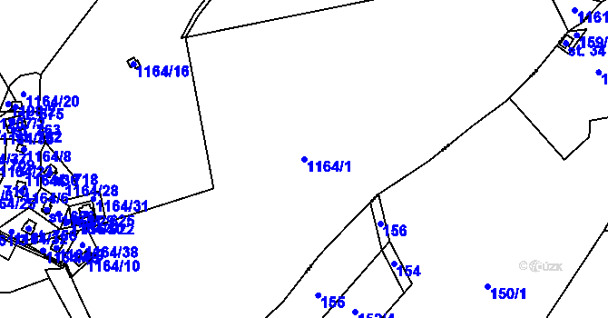 Parcela st. 1164/1 v KÚ Lipnice nad Sázavou, Katastrální mapa