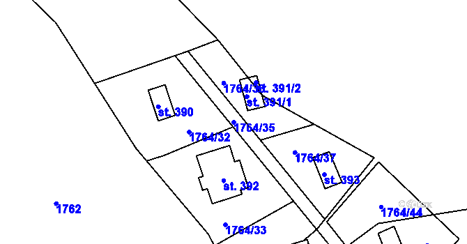 Parcela st. 1764/35 v KÚ Lipnice nad Sázavou, Katastrální mapa
