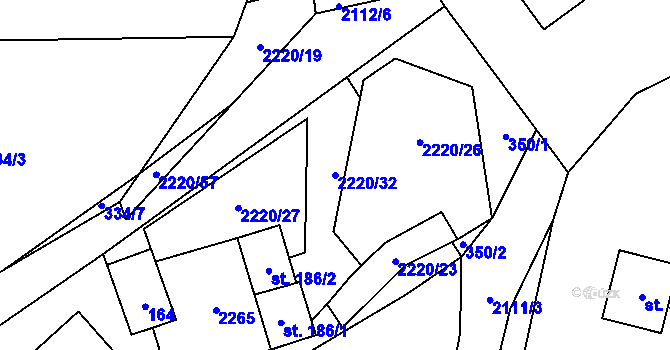 Parcela st. 2220/32 v KÚ Lipnice nad Sázavou, Katastrální mapa