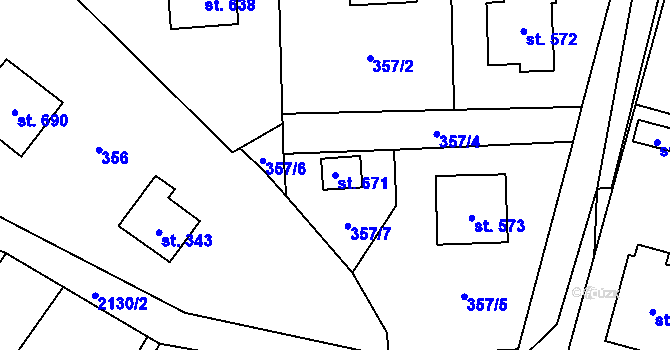 Parcela st. 671 v KÚ Lipnice nad Sázavou, Katastrální mapa