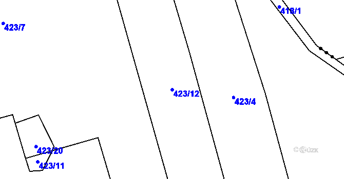 Parcela st. 423/12 v KÚ Lipnice nad Sázavou, Katastrální mapa
