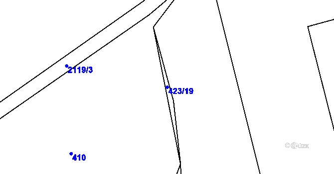 Parcela st. 423/19 v KÚ Lipnice nad Sázavou, Katastrální mapa