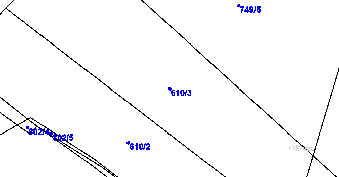 Parcela st. 610/3 v KÚ Lipnice nad Sázavou, Katastrální mapa