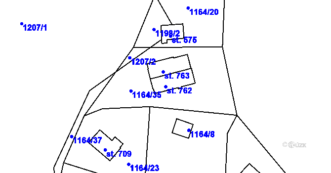 Parcela st. 762 v KÚ Lipnice nad Sázavou, Katastrální mapa