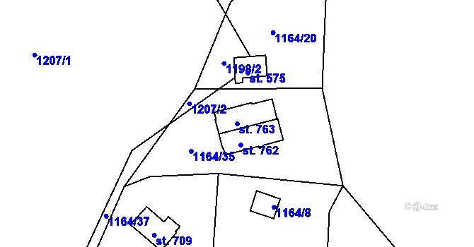 Parcela st. 763 v KÚ Lipnice nad Sázavou, Katastrální mapa