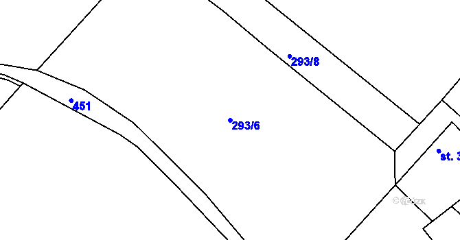 Parcela st. 293/6 v KÚ Kochánov u Lipničky, Katastrální mapa