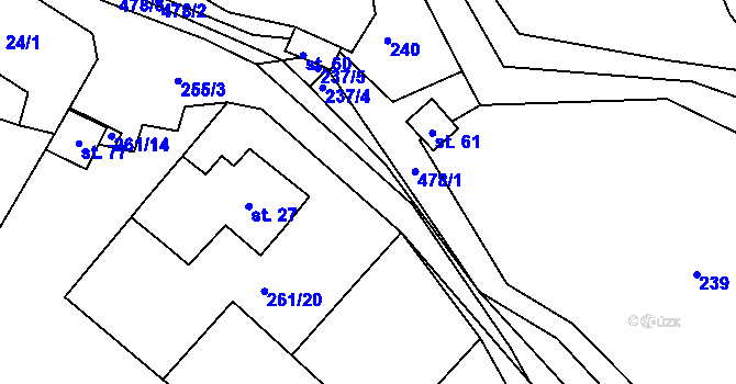 Parcela st. 455/2 v KÚ Kochánov u Lipničky, Katastrální mapa