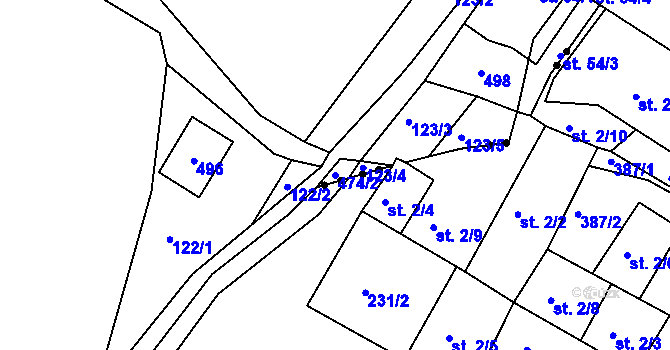 Parcela st. 474/2 v KÚ Kochánov u Lipničky, Katastrální mapa