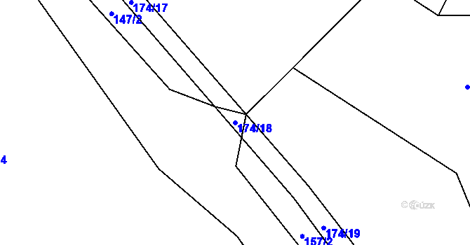 Parcela st. 174/18 v KÚ Lipnička, Katastrální mapa