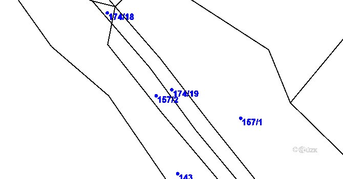 Parcela st. 174/19 v KÚ Lipnička, Katastrální mapa