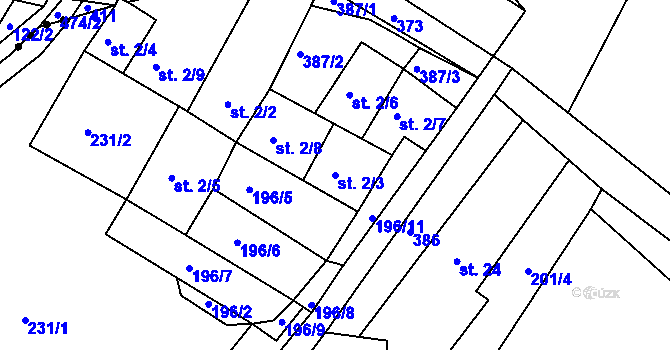 Parcela st. 2/3 v KÚ Radostovice u Lipničky, Katastrální mapa