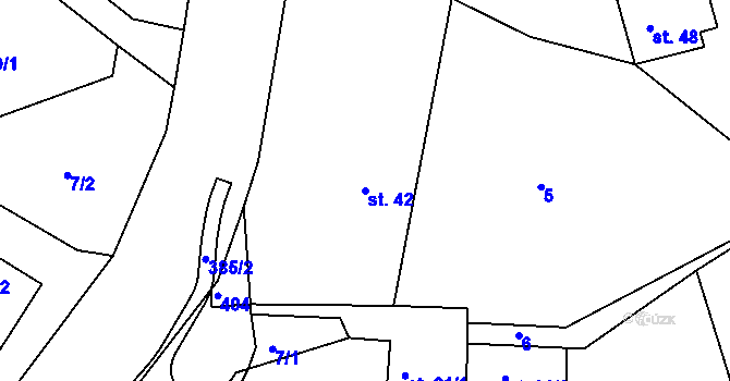 Parcela st. 42 v KÚ Radostovice u Lipničky, Katastrální mapa
