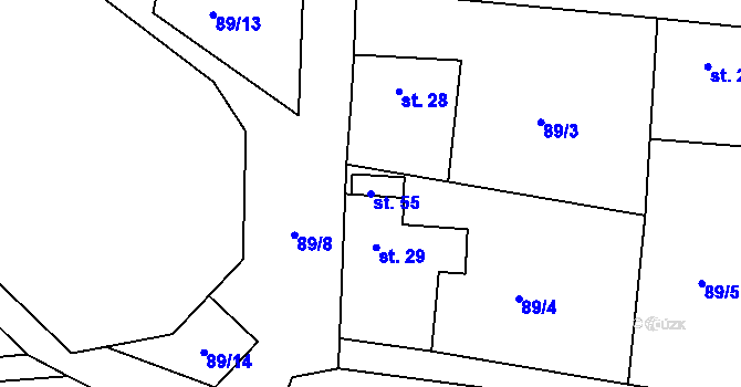 Parcela st. 55 v KÚ Radostovice u Lipničky, Katastrální mapa