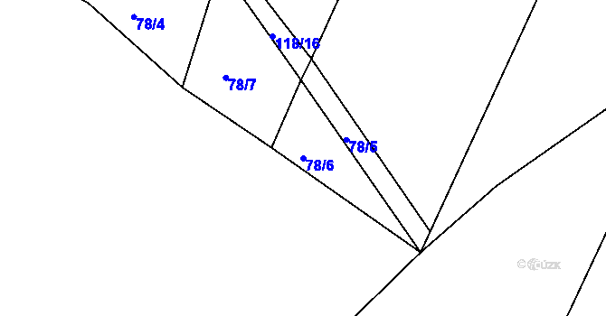 Parcela st. 78/6 v KÚ Radostovice u Lipničky, Katastrální mapa