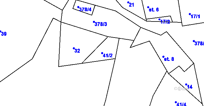 Parcela st. 41/2 v KÚ Radostovice u Lipničky, Katastrální mapa