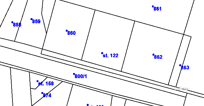 Parcela st. 122 v KÚ Lipník, Katastrální mapa