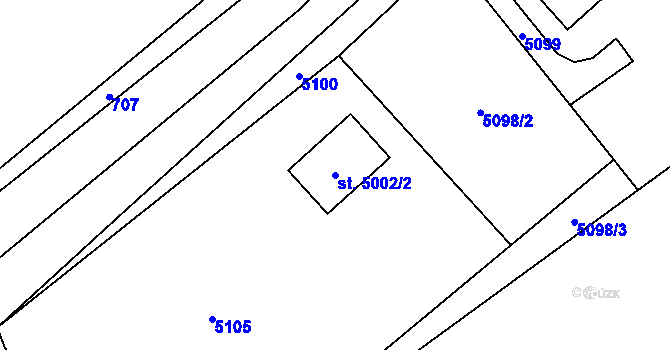 Parcela st. 5002/2 v KÚ Lipník, Katastrální mapa