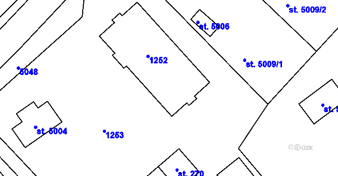 Parcela st. 5005 v KÚ Lipník, Katastrální mapa