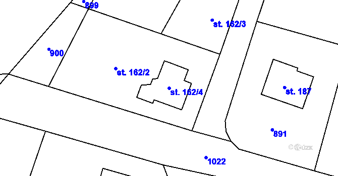 Parcela st. 162/4 v KÚ Lipník, Katastrální mapa