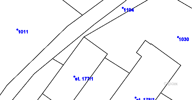 Parcela st. 177/2 v KÚ Lipník, Katastrální mapa