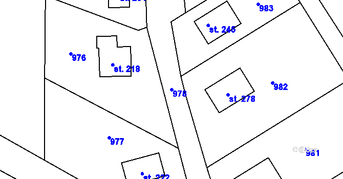 Parcela st. 978 v KÚ Lipník, Katastrální mapa