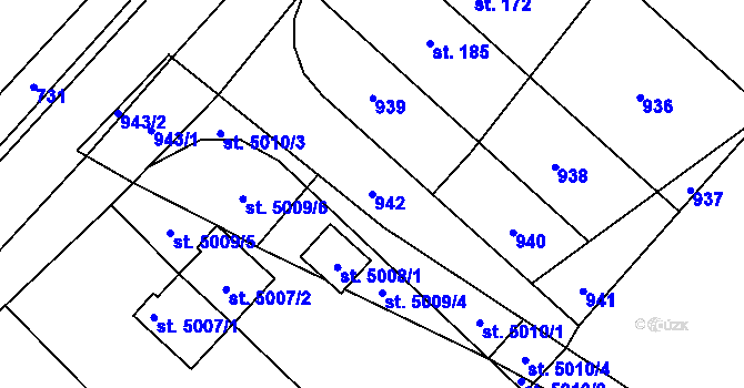 Parcela st. 942 v KÚ Lipník, Katastrální mapa