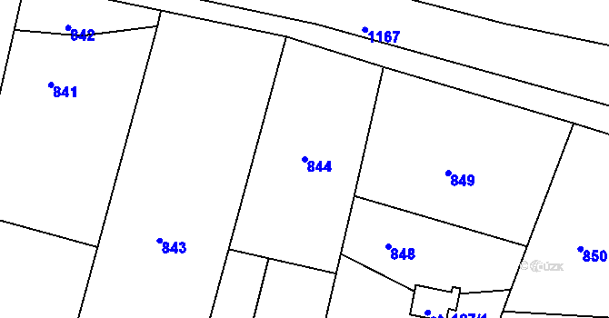 Parcela st. 844 v KÚ Lipník, Katastrální mapa