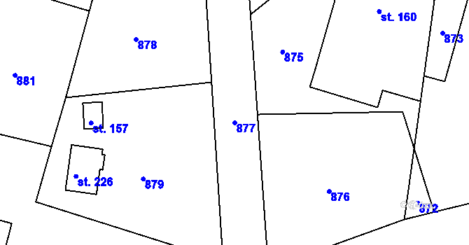 Parcela st. 877 v KÚ Lipník, Katastrální mapa