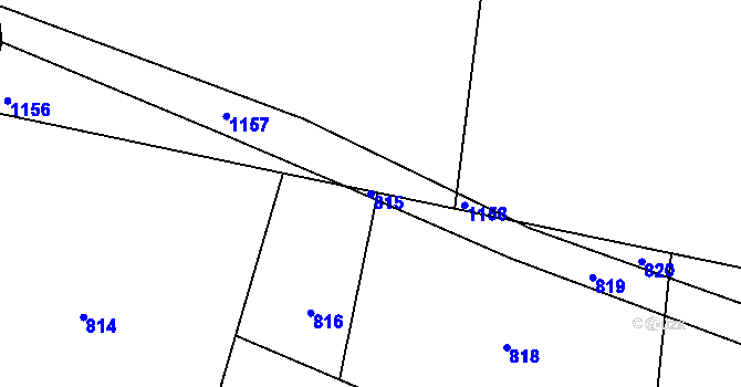 Parcela st. 815 v KÚ Lipník, Katastrální mapa