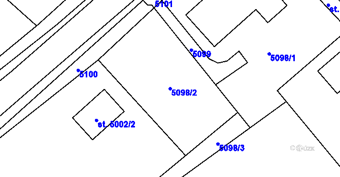 Parcela st. 5098/2 v KÚ Lipník, Katastrální mapa